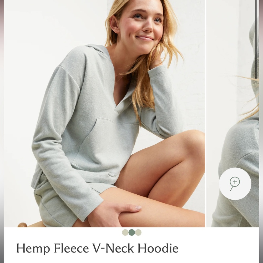 UpWest Women’s Hemp Fleece V-Neck Hoodie - Size small NWT